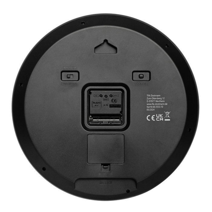 Tfa LUMOCLOCK 60.3553.10 Horloge murale analogique radio-pilotée avec éclairage LED
