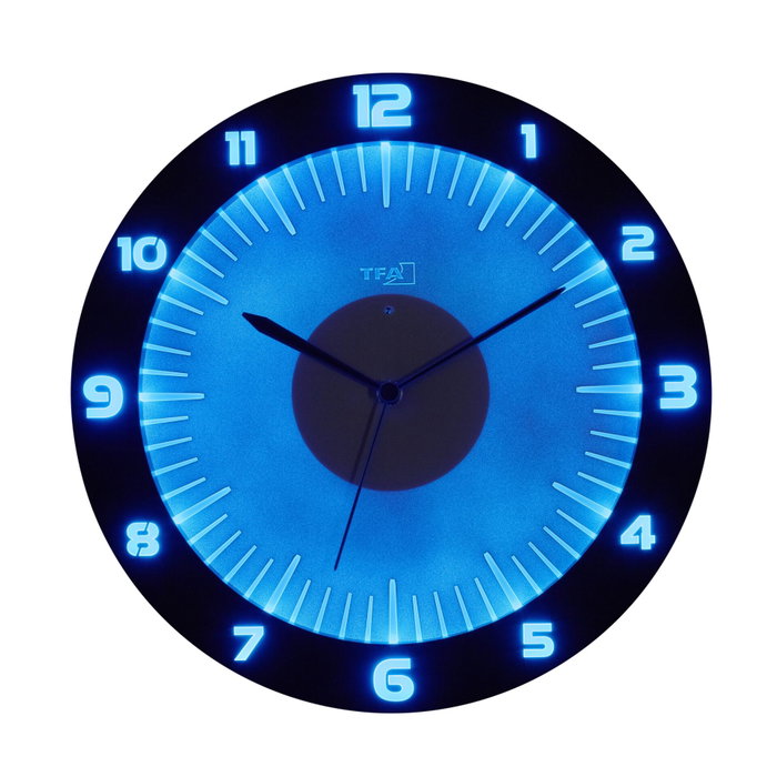 Tfa LUMOCLOCK 60.3553.10 Horloge murale analogique radio-pilotée avec éclairage LED