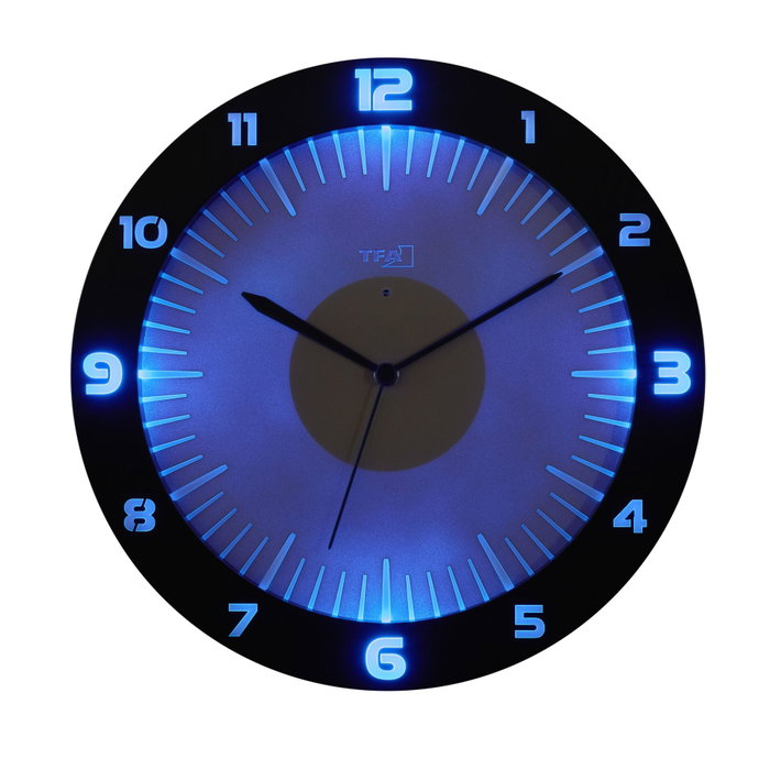 Tfa LUMOCLOCK 60.3553.10 Horloge murale analogique radio-pilotée avec éclairage LED