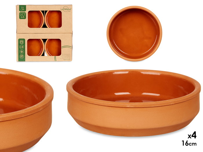 La Dehesa Set de 4 Cazuelas en Terre Cuite 16 cm - Marron (Set de 6) La Dehesa Set de 4 Cazuelas en Terre Cuite 16 cm - Marron (Set de 6)