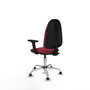 PIQUERAS Y CRESPO Chaise de bureau Algarra, Tissu Grenat, Base Chromée