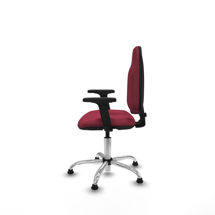 PIQUERAS Y CRESPO Chaise de bureau Algarra, Tissu Grenat, Base Chromée