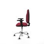 PIQUERAS Y CRESPO Chaise de bureau Algarra, Tissu Grenat, Base Chromée