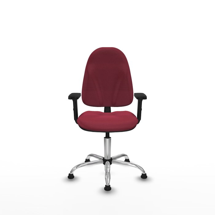 PIQUERAS Y CRESPO Chaise de bureau Algarra, Tissu Grenat, Base Chromée