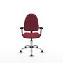 PIQUERAS Y CRESPO Chaise de bureau Algarra, Tissu Grenat, Base Chromée