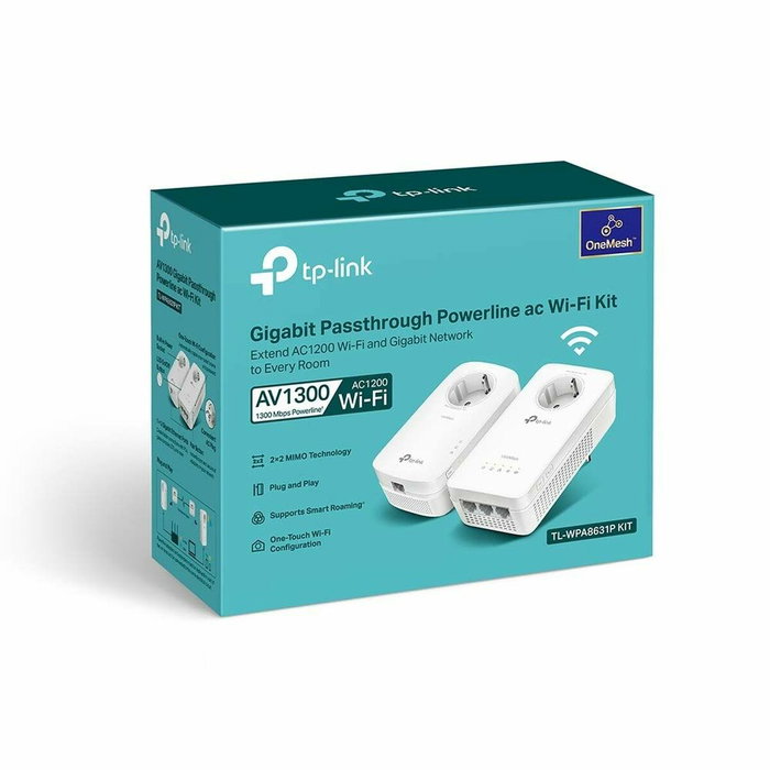 TP-LINK TL-WPA8631P Kit - Adaptateur Powerline WiFi AC1200 avec prise intégrée - Blanc