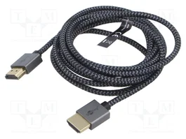GOOBAY Câble HDMI 2.1 de 2m, noir-gris, textile