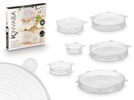 KINVARA Set de 6 couvercles en silicone Transparente