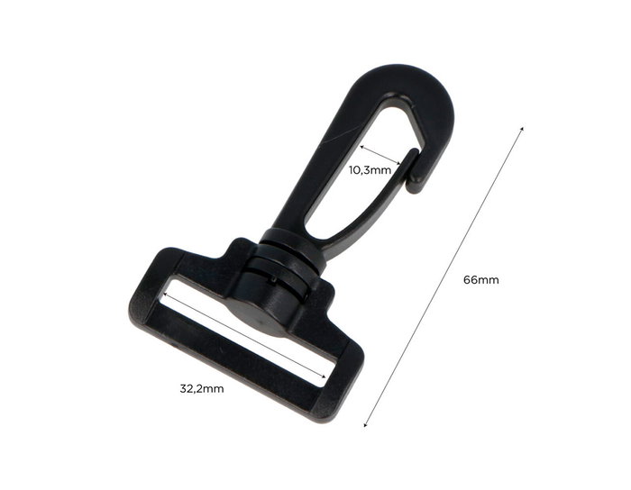 Innspiro Mousqueton à Anneau Rectangulaire Noir 32,2 mm (Lot de 5)
