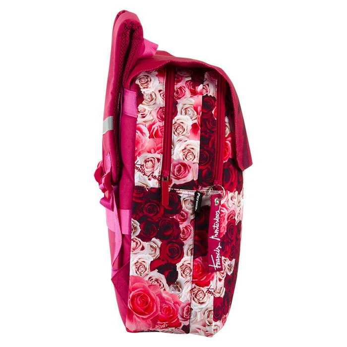 PERONA Sac à dos rose 42 cm avec compartiments, poche frontale et latérale pour bouteille, adaptable aux chariots