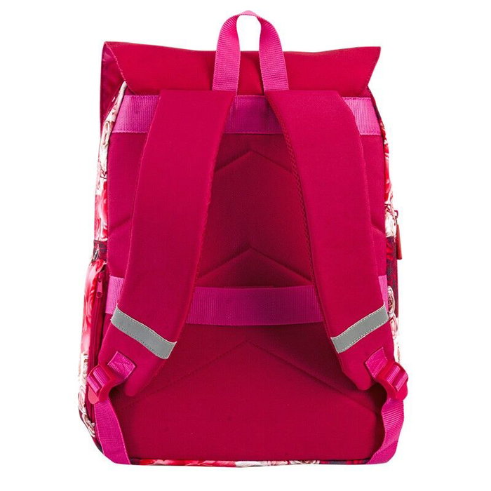 PERONA Sac à dos rose 42 cm avec compartiments, poche frontale et latérale pour bouteille, adaptable aux chariots
