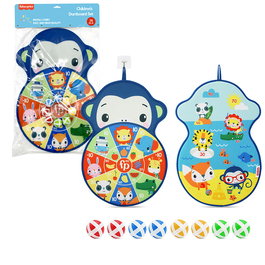 Fisher-Price - Cible de jeu réversible 2 faces avec 8 balles Velcro - Jouet d'adresse pour enfants dès 3 ans