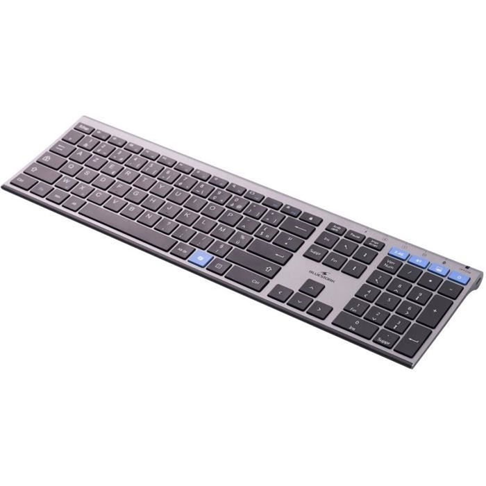 Bluestork KB GRAPHEME Clavier Sans Fil AZERTY Noir et Gris