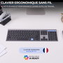 Bluestork KB GRAPHEME Clavier Sans Fil AZERTY Noir et Gris