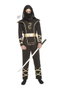 My Other Me Déguisement Ninja Noir avec Capuche, Armure, Ceinture et Masque - Taille M-L