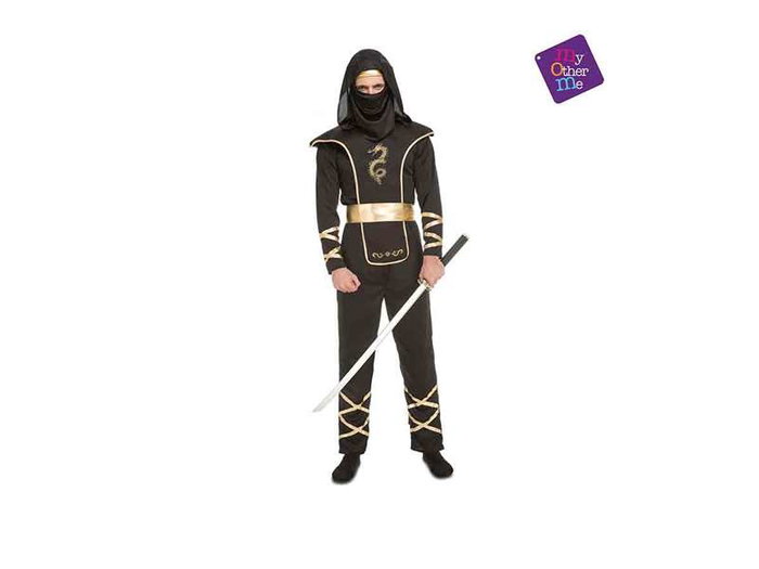 My Other Me Déguisement Ninja Noir avec Capuche, Armure, Ceinture et Masque - Taille M-L My Other Me Déguisement Ninja Noir avec Capuche, Armure, Ceinture et Masque - Taille M-L