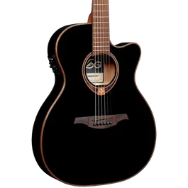 LAG Guitare Électroacoustique Tramontane 118 A/E Auditorium Slim Cutaway Noir