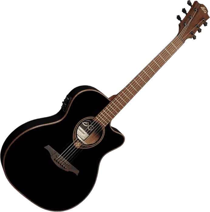LAG Guitare Acoustique Électro-acoustique Auditorium Slim Cutaway Tramontane 118 A/E - Noir