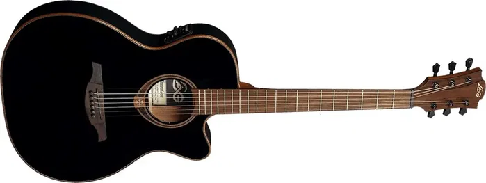 LAG Guitare Acoustique Électro-acoustique Auditorium Slim Cutaway Tramontane 118 A/E - Noir
