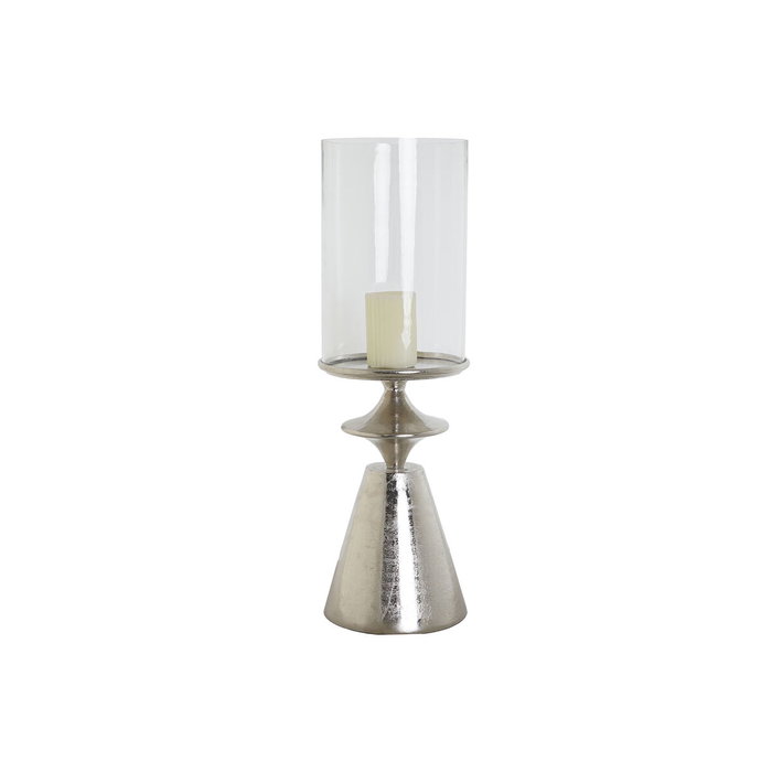 DKD Home Decor Bougeoir Argenté Aluminium Verre 21 x 21 x 66 cm DKD Home Decor Bougeoir Argenté Aluminium Verre 21 x 21 x 66 cm