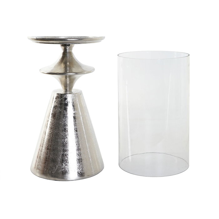 DKD Home Decor Bougeoir Argenté Aluminium Verre 21 x 21 x 66 cm DKD Home Decor Bougeoir Argenté Aluminium Verre 21 x 21 x 66 cm