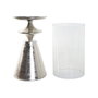 DKD Home Decor Bougeoir Argenté Aluminium Verre 21 x 21 x 66 cm