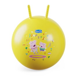 DEQUBE Pelote sauteuse Peppa Pig avec pompe à pied - 42 cm, poignées, à partir de 4 ans - Licence Peppa Pig