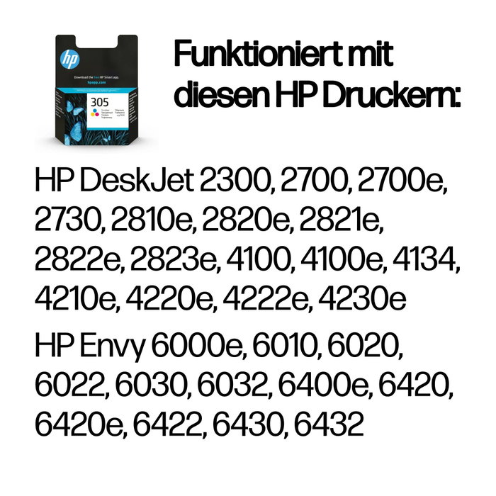 HP HP Ink 305 3YM60AE Cyan, Magenta, Jaune Standard