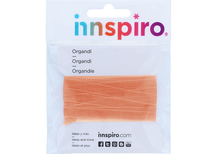 Innspiro Cinta d'organdie melocotón 13mm, 5m Innspiro Cinta d'organdie melocotón 13mm, 5m