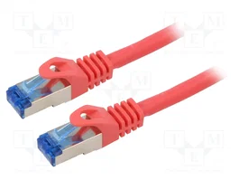 LANBERG Cordon de raccordement Cat 6a S/FTP rouge 0,5m RJ45