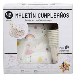Party Time Maletín Cumpleaños pour 10 personnes, Modèles Assortis