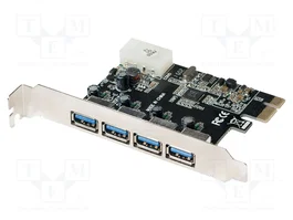 LOGILINK Carte informatique PCIe USB 3.0 et RJ45 socle x4 PC0057A