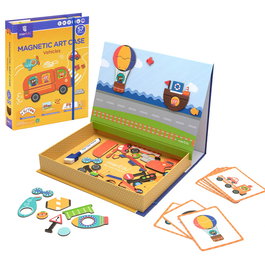 MIEREDU Maletin Magnétique pour Enfants et Vehicules ME151 - Pochettes de Voyage avec Tableau Magnétique, Cartes et Aimants - Jeu Educatif Multilingue (3 ans et plus)