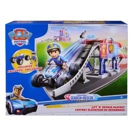 Spin Master Pat'Patrouille - Playset Centre de Réparations avec Ascenseur et Rampe de Lancement - Quad et Figurine Ryder Exclusive Search & Rescue - À partir de 3 ans