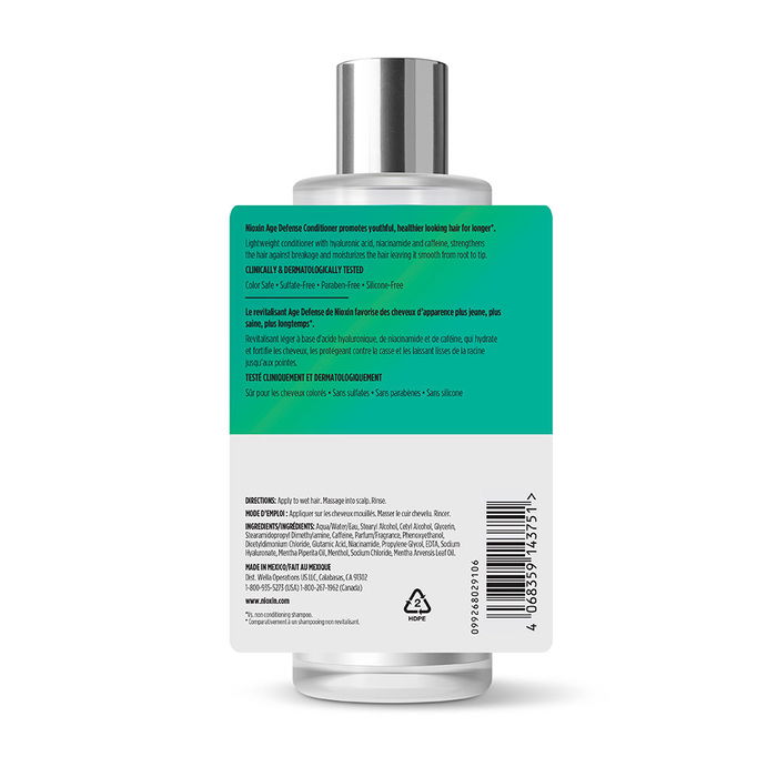 Nioxin Soin Anti-Âge AGE DEFENSE Hydratation Intense Acide Hyaluronique 240 ml