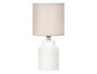 Giftdecor Lampe de Table Cylindrique Rayures Blanche Céramique 13x20x13 cm (Set de 12)