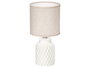 Giftdecor Lampe de Table Cylindrique Rayures Blanche Céramique 13x20x13 cm (Set de 12)