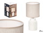 Giftdecor Lampe de Table Cylindrique Rayures Blanche Céramique 13x20x13 cm (Set de 12)