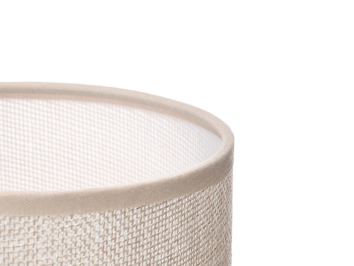 Giftdecor Lampe de Table Cylindrique Rayures Blanche Céramique 13x20x13 cm (Set de 12)