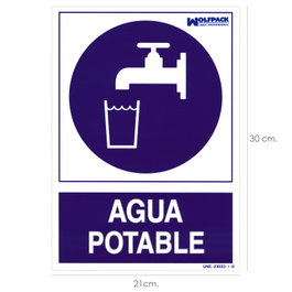 WOLFPACK LINEA PROFESIONAL Panneau Eau Potable 30x21cm