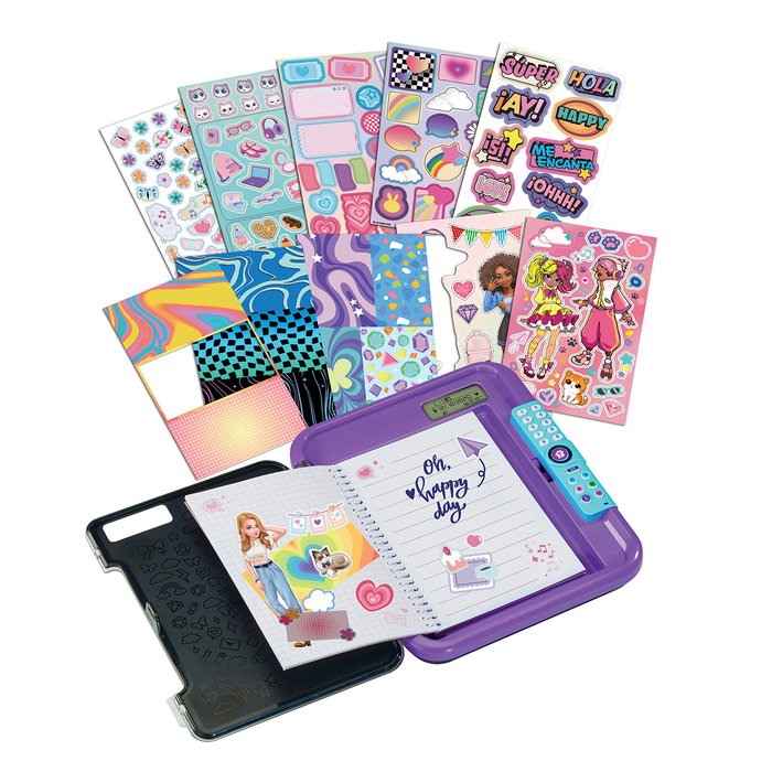 Kidisecrets 365 Mi Diario Audios Secretos Noir - Journal intime avec enregistreur audio et code secret, 365 messages de 30s, kit de personnalisation, +5 ans