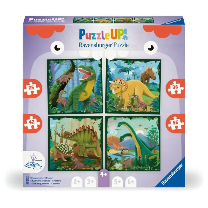 Ravensburger Puzzle 12004003, Les dinosaures, Puzzle Up! pour enfant dès 4 ans, puzzle éducatif 100 pièces