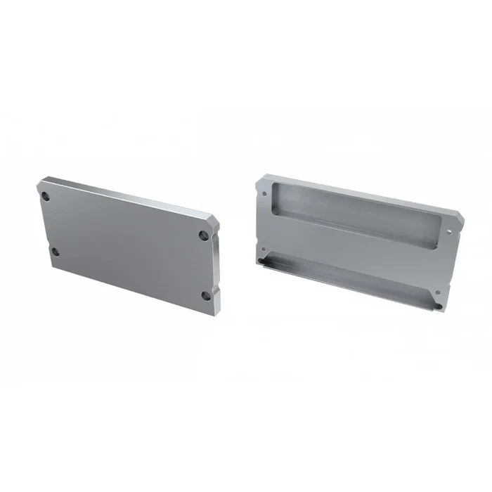 Bouchon de finition pour profilé de type LARGO Aluminium Blanc avec trou Bouchon de finition pour profilé de type LARGO Aluminium Blanc avec trou