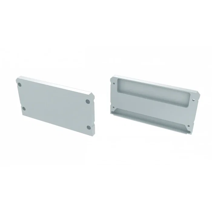 Bouchon de finition pour profilé de type LARGO Aluminium Blanc avec trou Bouchon de finition pour profilé de type LARGO Aluminium Blanc avec trou