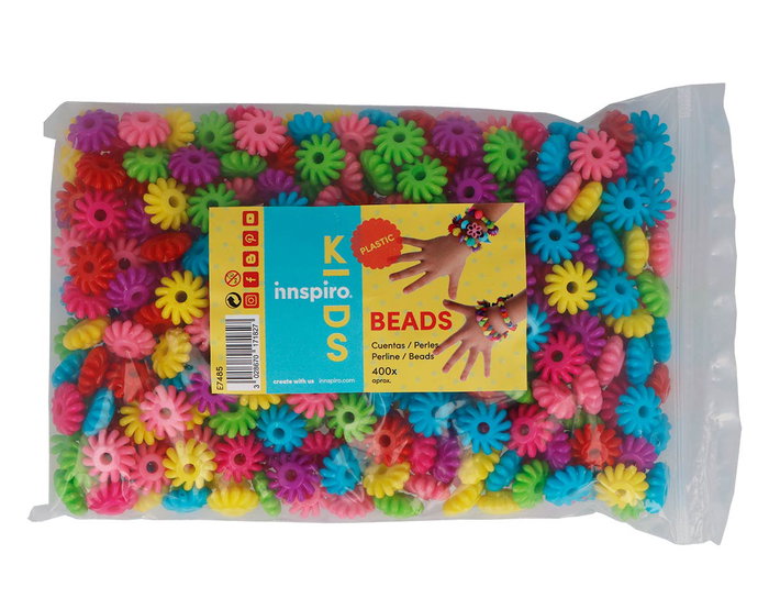 Innspiro Perles Rondelles Striées Multicolor Opaco 18x7mm (400 pièces)