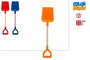 Color Baby - Pelle de plage ou jardin avec manche en bois 56 cm - Modèles assortis