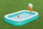 Bestway 54445 Piscine Gonflable Enfant avec Panier de Basket 251x168x102 cm +3 Ans Jardin