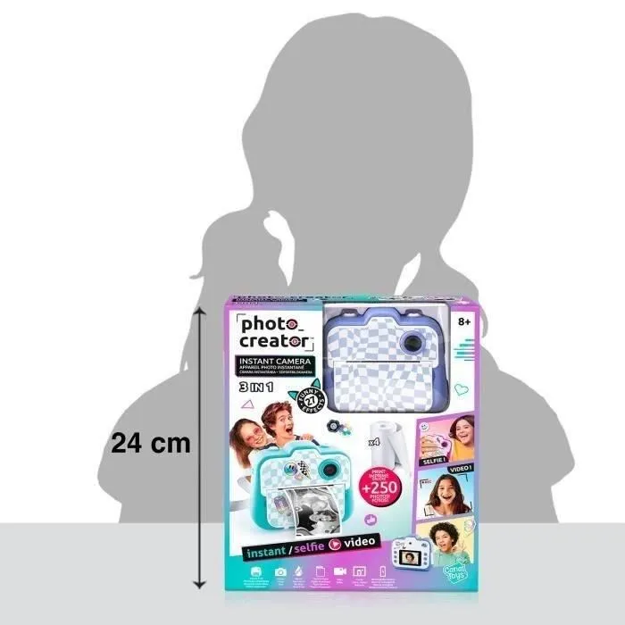Canal Toys Appareil Photo Instantané Creator CLK 057 - Bleu - Imprime plus de 250 photos avec feutres et stickers, 4 couleurs à collectionner