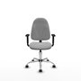 PIQUERAS Y CRESPO Chaise de bureau Algarra, Tissu Gris Clair, Base Chromée