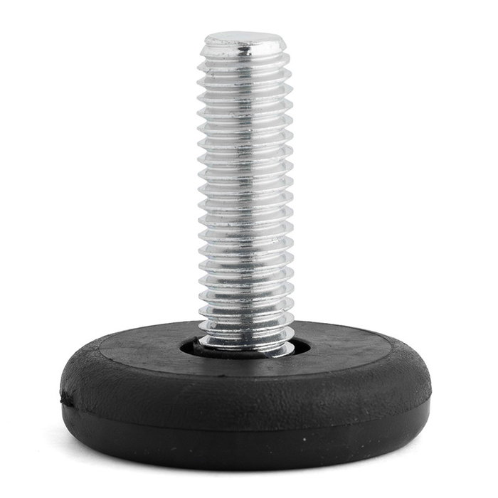 Herrajes Alk - Pie nivelador antideslizante Tini M8 Ø30 pour ajustement de meubles - Acier et plastique avec finition zinc noir